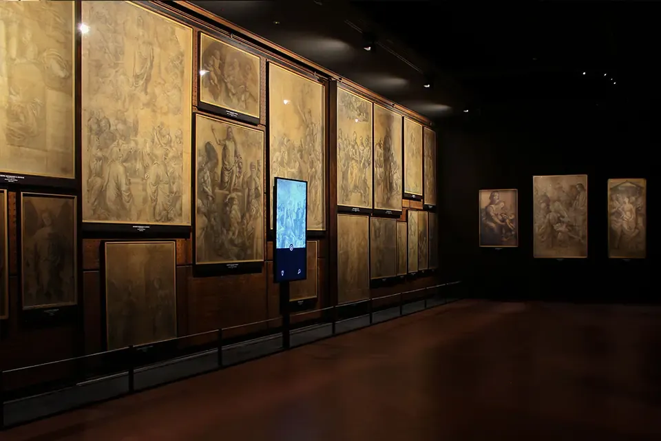 Interactive installation of Renaissance Cartoons